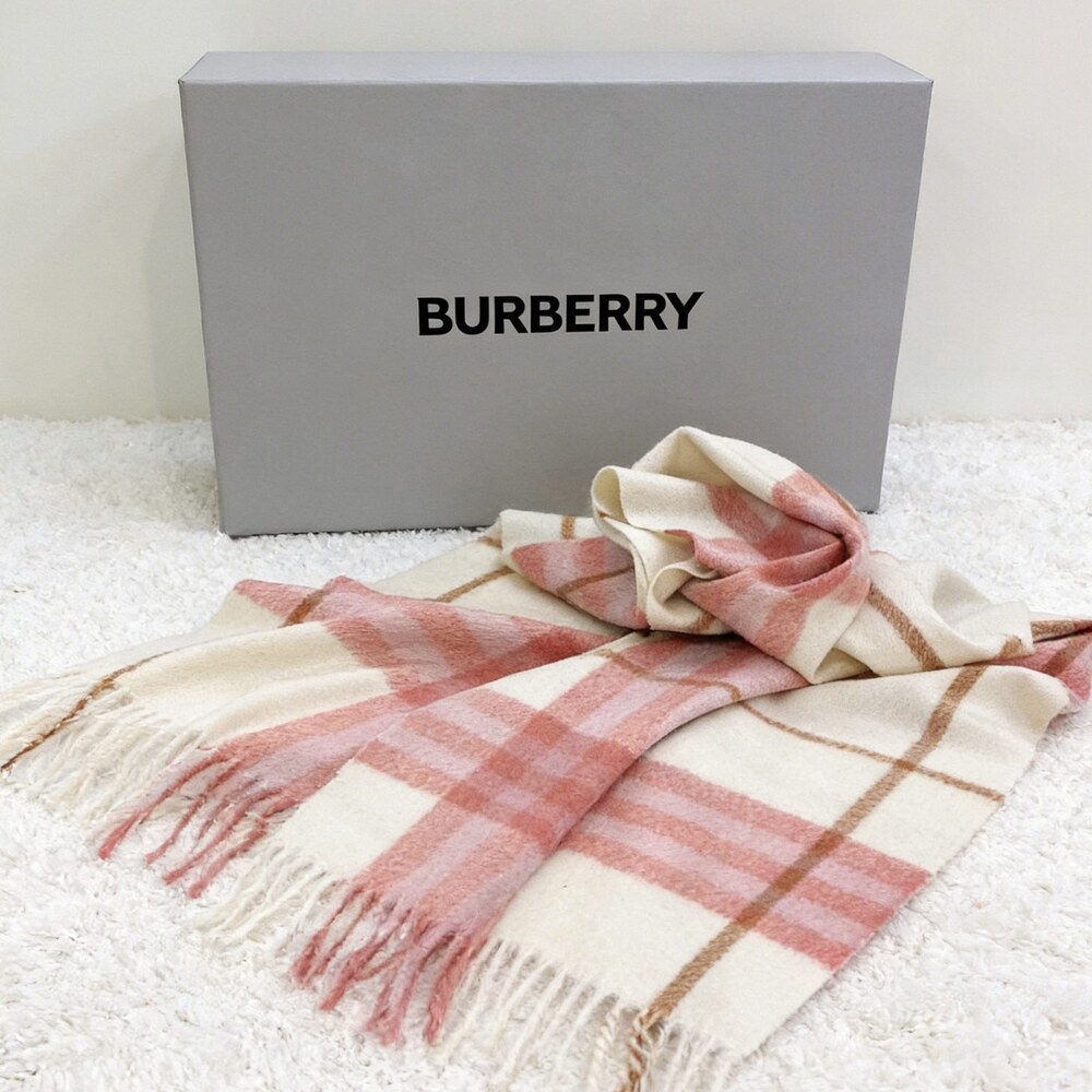 Burberry Blush Cream Camel Check Scarf - Picture 2 of 4